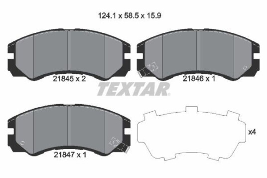 Bremseklosser TEXTAR 2184501 Bremseklosser TEXTAR 2184501