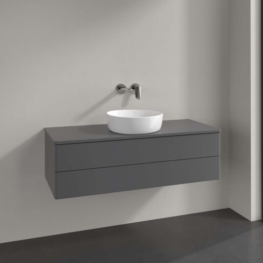 Villeroy & Boch  Antao Servantskap med 2 skuffer 120x50x36 cm m/lys Antrasitt Matt