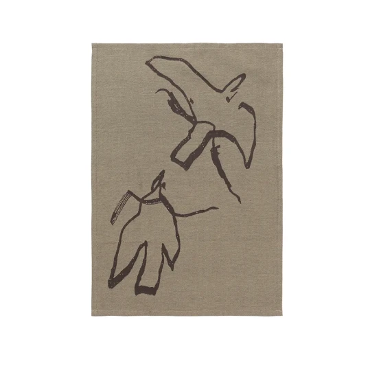 Ferm Living Vuelo Tea Towel Elm Green/Coffee Ferm Living Vuelo Tea Towel Elm Green/Coffee
