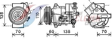 AVA COOLING SYSTEMS OLAK616 AC-kompressor