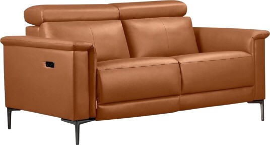 Sofa 2 seter Lund Kognac Lær/PU Elektrisk recliner Kognac Lær/PU Elektrisk recliner