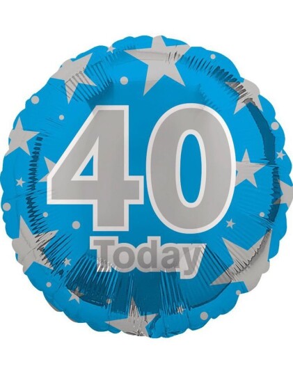 40 Today   Blå Folieballong 45 cm