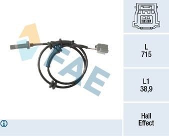 Sensor, ABS FAE 78468 Sensor, ABS FAE 78468