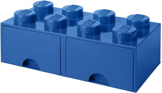 LEGO Storage Brick Drawer 8 stor oppbevaringskloss med 2 skuffer 50 x 25 cm bright blue LEGO Storage Brick Drawer 8 stor oppbevaringskloss med 2 skuffer 50 x 25 cm bright blue