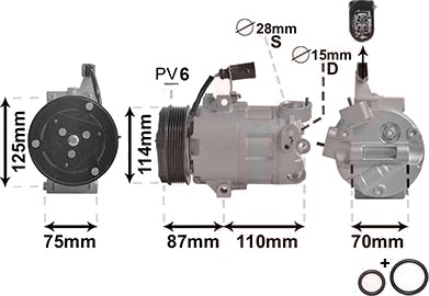 AC kompressor VAN WEZEL 5801K705