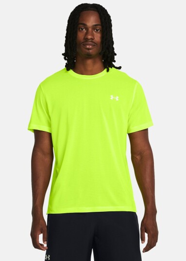Ua Launch Shortsleeve Green M  Løpe T Shirts