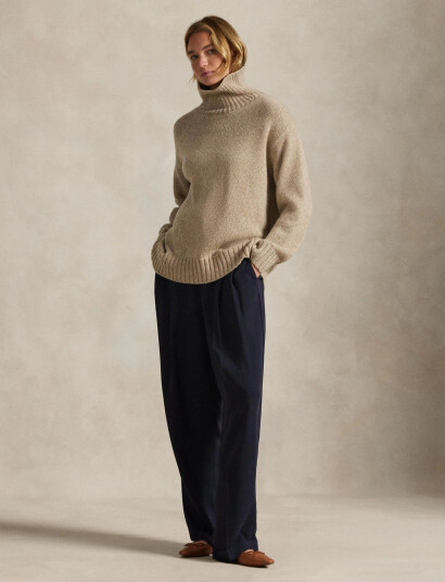 Polo Ralph Lauren Wool-Cashmere Turtleneck Sweater - Beige - XS