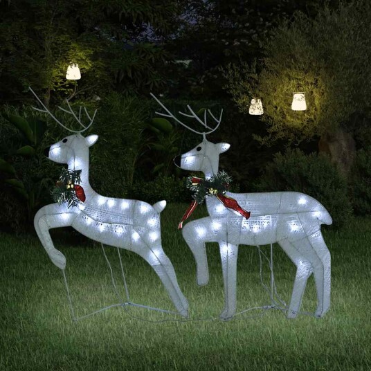 vidaXL Julereinsdyr 2 stk hvit 40 LED vidaXL Julereinsdyr 2 stk hvit 40 LED