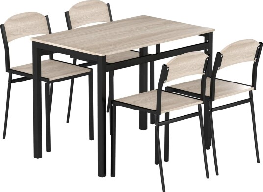 Kompakt spisebordsett – bord og 4 stoler plassbesparende design