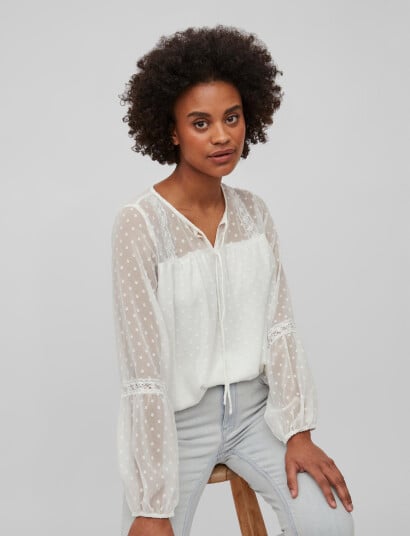 Vila Viedee L/S Top - Noos - White - 36 Vila Viedee L/S Top - Noos - White - 36