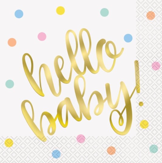 Servietter Hello Baby Pk/16 Servietter Hello Baby Pk/16