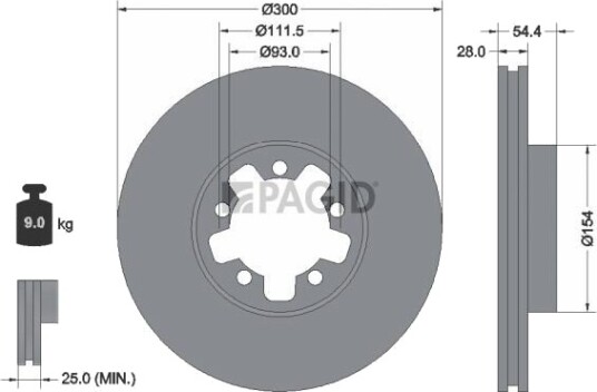 PAGID 54519NC Bremseskive