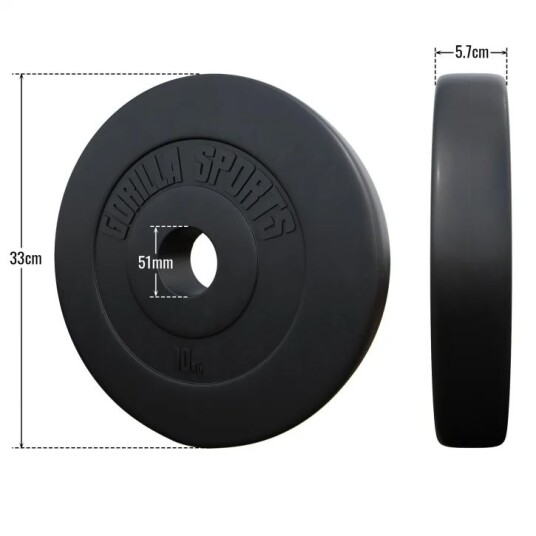 Gorilla Sports Viktskivor BASIC 51mm Cement - 1,25kg-15kg