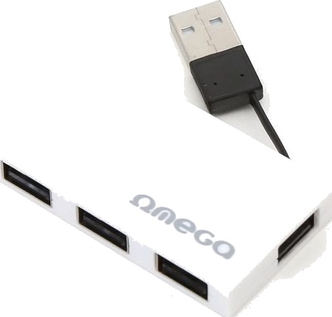 Usb Hub Omega 4X Usb-A White (42852)