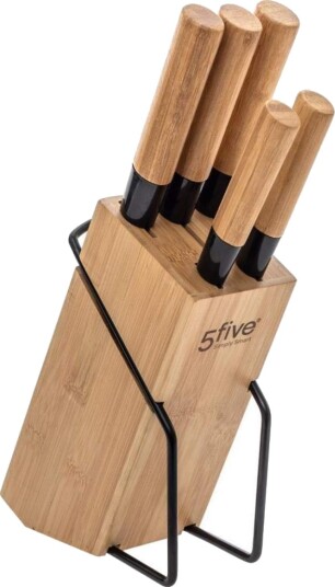 5x kniver med knivstativ
