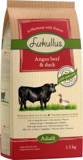 Lukullus Tørrfôr Kaldpresset Angus & And Okse 4 X 1.5 kg