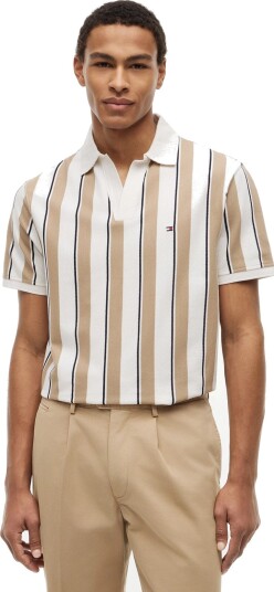 Tommy Hilfiger V Neck Crepe Classic Polo Beige XXL