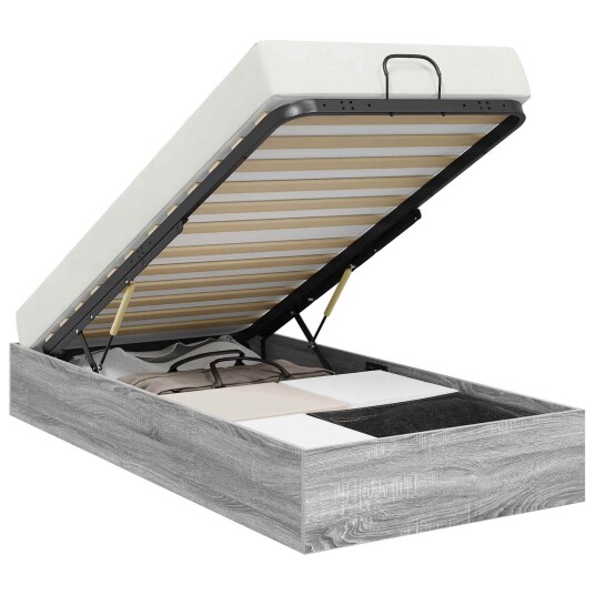 Ottoman sengeramme Grå Sonoma 203 x 90 x 25 cm Konstruert tre Ottoman sengeramme Grå Sonoma 203 x 90 x 25 cm Konstruert tre