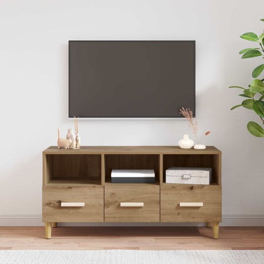 TV skap Kunstnerisk Eik 102 x 36 x 50 cm Konstruert tre TV skap Kunstnerisk Eik 102 x 36 x 50 cm Konstruert tre