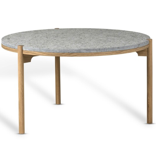 Mavis Dondo Salongbord Ø80 cm Eik / Høvlet Kalkstein