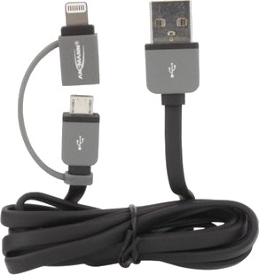 Ansmann 1700-0037 1 M Usb A Micro-Usb B/Lightning Hankjønn/Hankjønn Sort Grå Ansmann 1700-0037 1 M Usb A Micro-Usb B/Lightning Hankjønn/Hankjønn Sort Grå