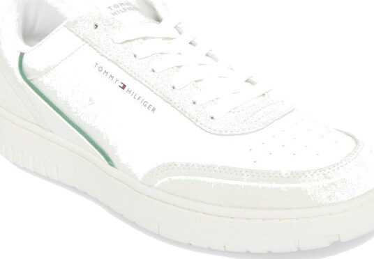 Tommy Hilfiger Th Basket Core Leather Suede Mix   Cream   42