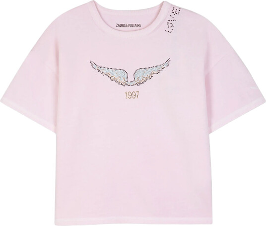 Zadig & Voltaire Kids Short Sleeves Tee Shirt Pink 164