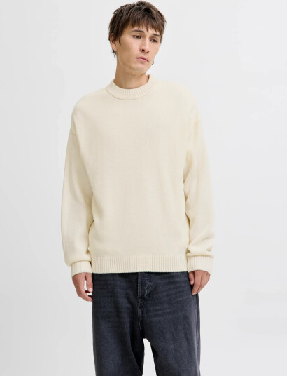 Jack & Jones Jjeurban Jack Knit Crew Neck Sn - Cream - L Jack & Jones Jjeurban Jack Knit Crew Neck Sn - Cream - L