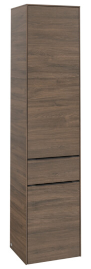 VILLEROY & BOCH SUBWAY 3.0 HØYSKAP 40X171 HØYRE 2 DØRER & SKUFF ARIZONA OAK HÅNDTAK I VOLCANO BLACK