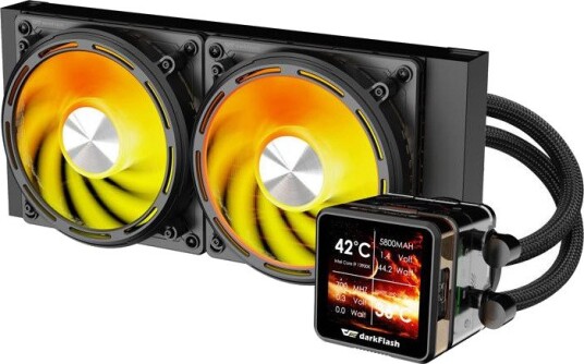 DarkFlash DE240 CPU Vannkjøler 2x120mm PWM ARGB Svart DarkFlash DE240 CPU Vannkjøler 2x120mm PWM ARGB Svart