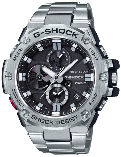 Casio Herreklokke GST B100D 1AER G Shock Sort/Stål Ø58.1 mm