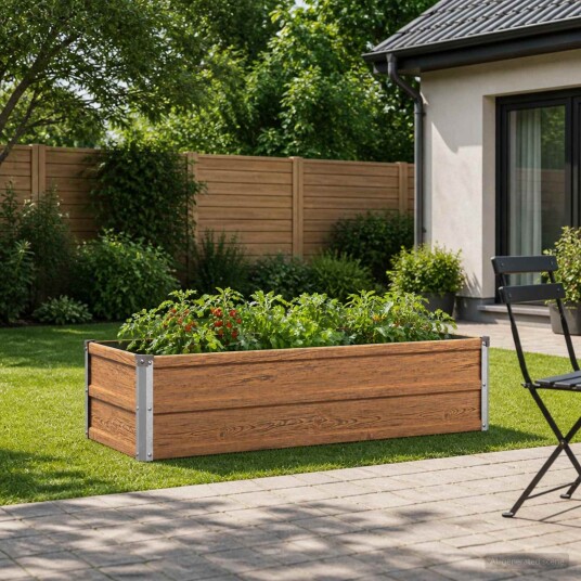 vidaXL Hevet Hagebed Treet Brown 100 x 40 x 24 cm kaldvalset stål