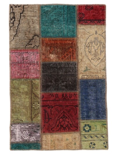 Håndknyttet. Opphav: Persia / Iran Patchwork Teppe 60x90