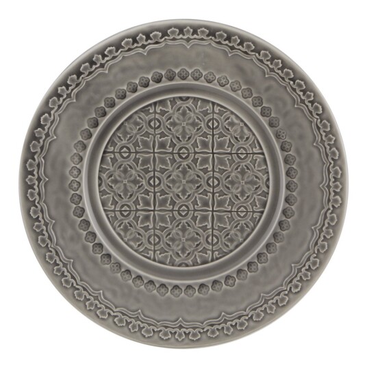 Bordallo Pinheiro  Rua Nova tallerken flat 22 cm antrasitt