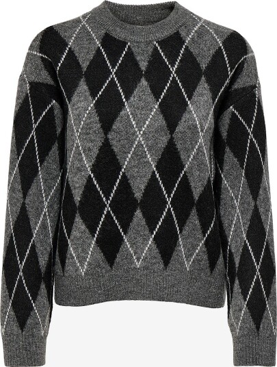 JDY   Genser Jdybianka L/S Argyle Pullover Knt N   Grå