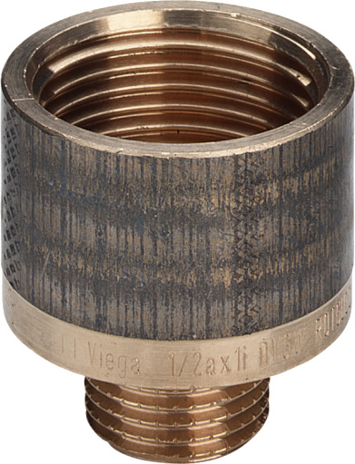 1/4 x 3/8" reduksjonsstykke i silikonbronse i pistolmetall