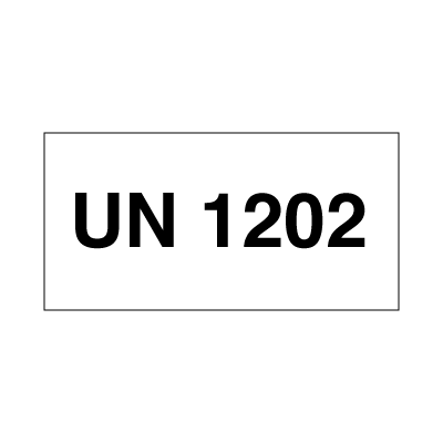 Jo Safety Merke for UN 1202 50 x 100 mm Rull med 250 stk merker i selvklebende vinyl ADR merking av farlig gods 132436