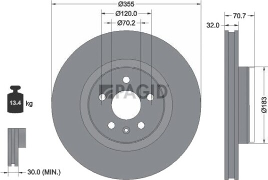 PAGID 56139NHC Bremseskive