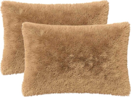 vidaXL Putetrekk 2 pcs HEERLEN Gråbrun 40 x 60 cm PV Fleece