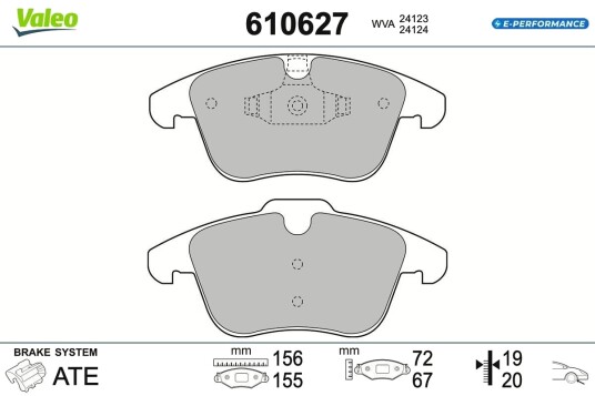 VALEO 610627 Bremseklosser