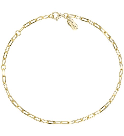 DESIGN LETTERS Chunky Square Link Chain Small Bracelet Gold Plated |Guld |One Size DESIGN LETTERS Chunky Square Link Chain Small Bracelet Gold Plated |Guld |One Size