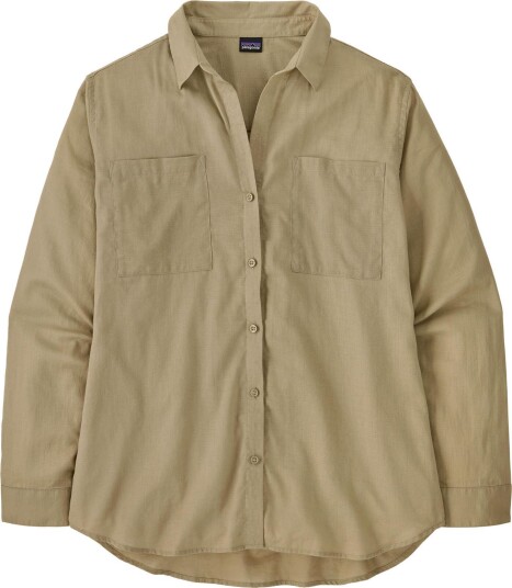 Patagonia Women"s LW A/C Buttondown Windowpane Dobby: Weathered Stone M