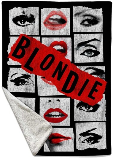 Rocksax Blondie Lips Sherpa Fleece Throw 50 in x 60 in 78899329