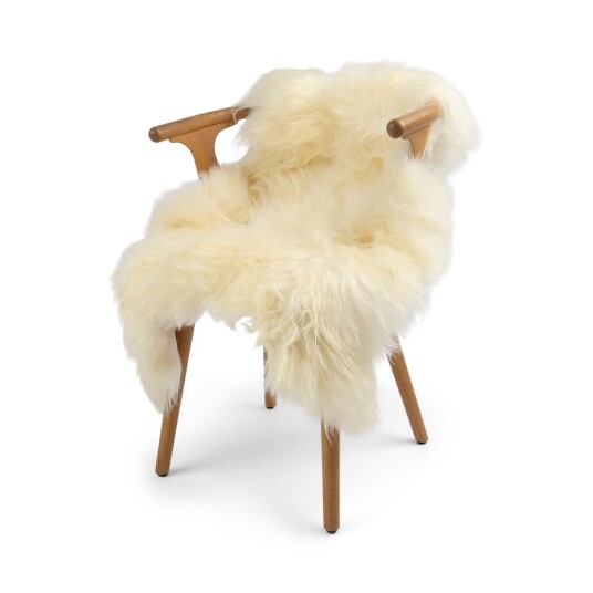 Nordic Sheep Islandsk saueskinn Langhåret Naturlige farger 100 110 cm Beige / Hvit