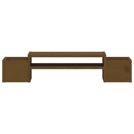 vidaXL Monitorstativ honningbrun 70x27,5x15 cm heltre furu vidaXL Monitorstativ honningbrun 70x27,5x15 cm heltre furu