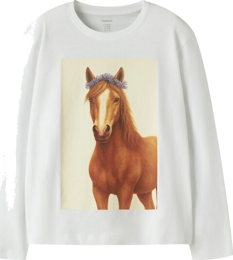 Name It Genser NkfVotea Bright White/Horse Name It 9 10 år (134 140) Genser Brun Hvit