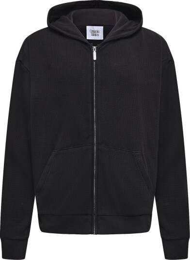 Organic Basics Waffle Zip Hoodie Black XL