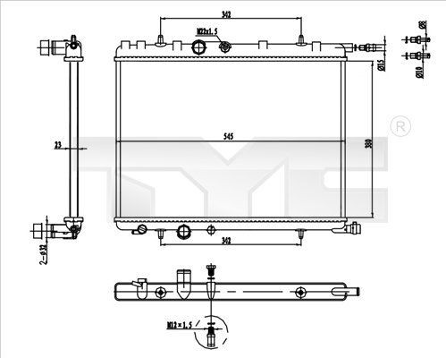Radiator TYC 726 0016 R