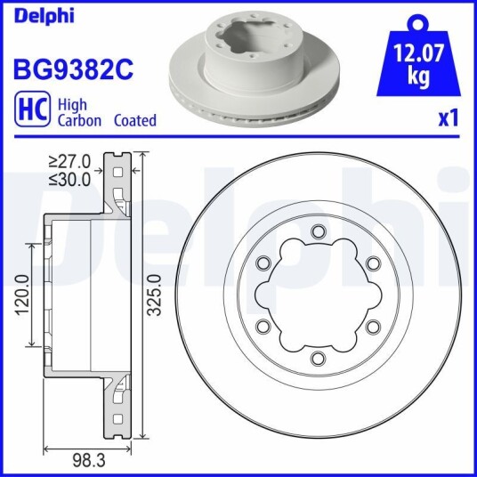 Bremseskive DELPHI BG9382C