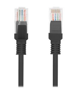 Lanberg Koblingskabel Rj-45 Hann Til Rj-45 Hann 10 M Utp Cat 5E Flertrådet Ral 9004 Svart